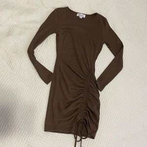 Hello Molly Chocolate Ruched Dress | Ruch Detail | Curve-Hugging